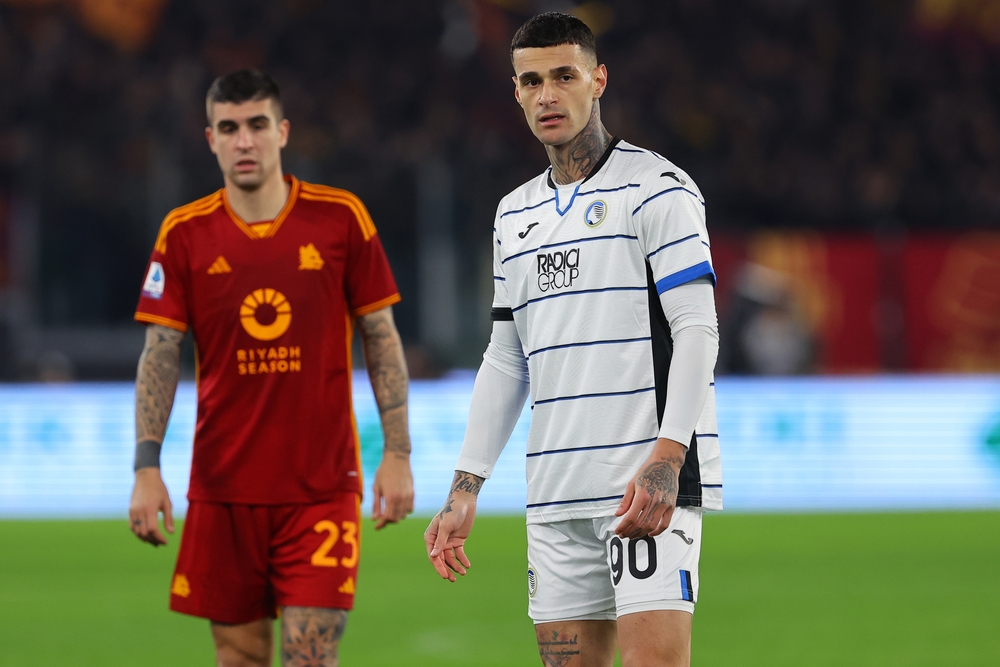 Rome,,Italy,07.01.2024:,Gianluca,Scamacca,Of,Atalanta,In,Action,During